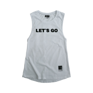 gym and workout clothes for women, let's go muscle tank top
